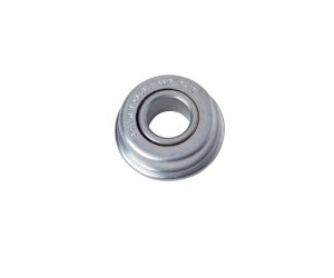 Metallic mechanical seal component isolated on a white background.