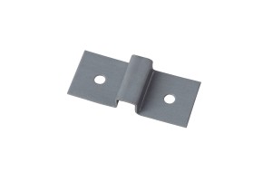 A small 618 DAMPER BLADE CLIP ⅜” with two mounting plates and a central pivot, isolated on a white background.